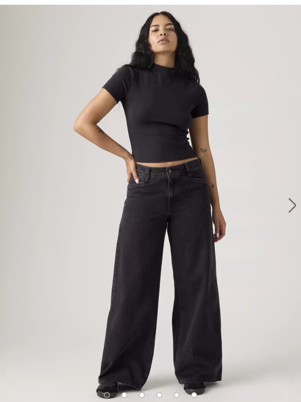 Black Wide Leg Distressed Jeans
